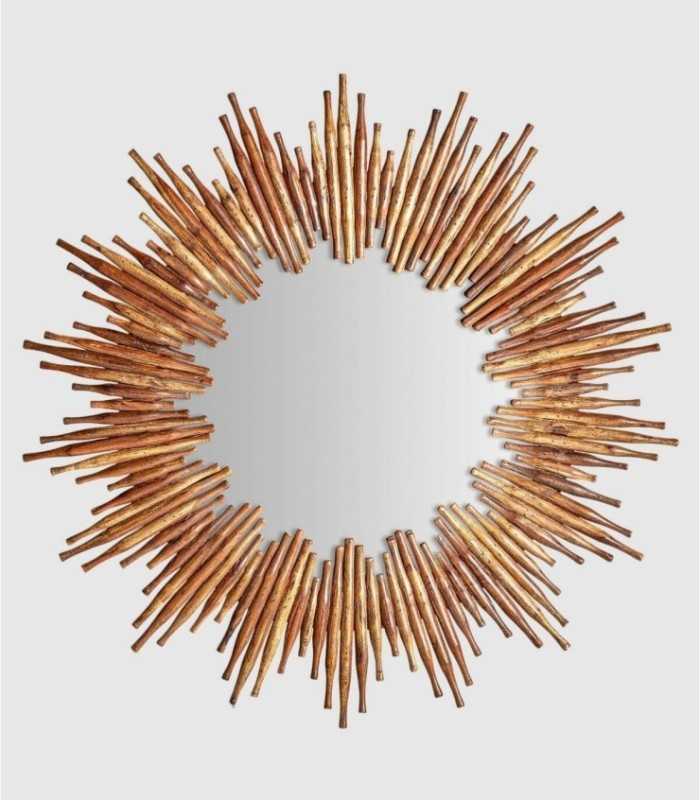 Rieden round wooden mirror
