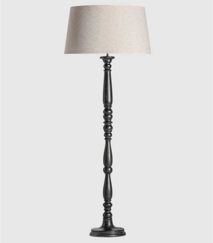 Black wooden floor lamp