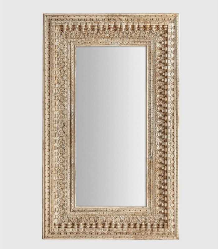 Rectangular wooden mirror