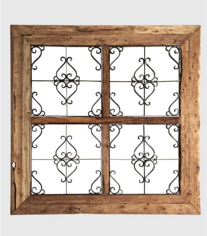 Mirror wood iron Window
