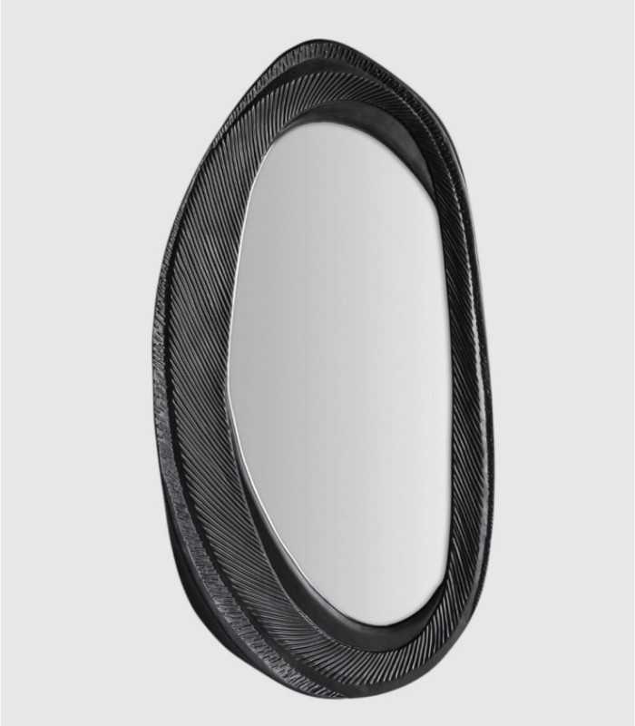 Large black oval mirror Riley