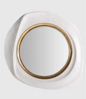 Riley Round White Mirror