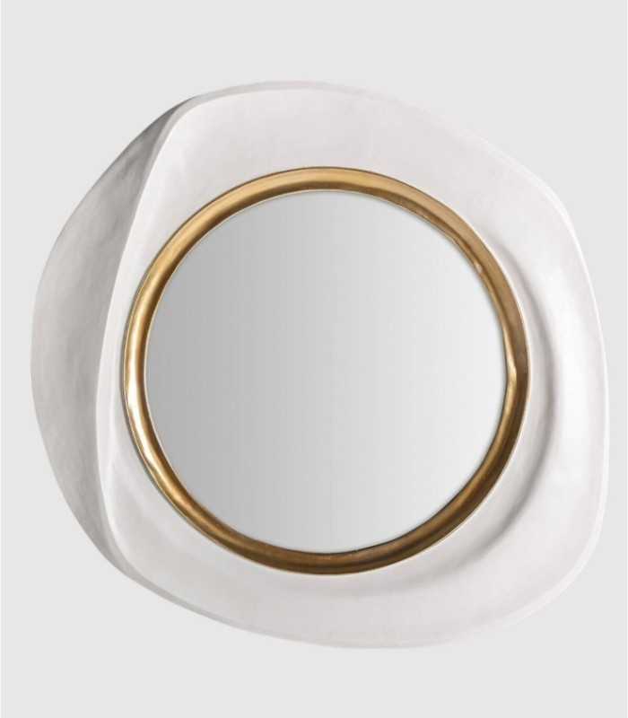 Riley White Round Mirror