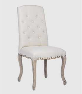 Silla tapizada blanca Diva