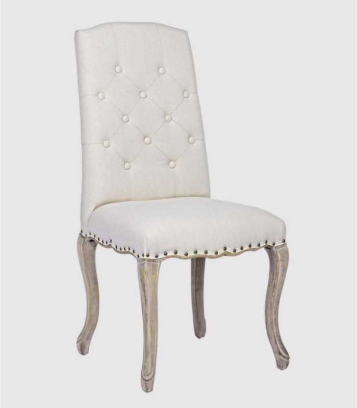 Silla tapizada blanca Diva