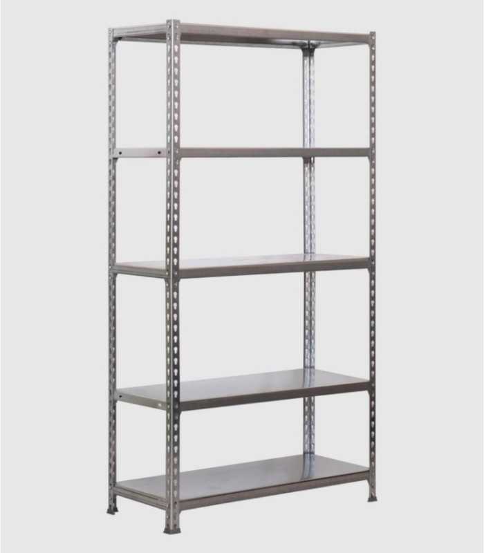 Galvanized Shelving Unit with 5 Adjustable Shelves