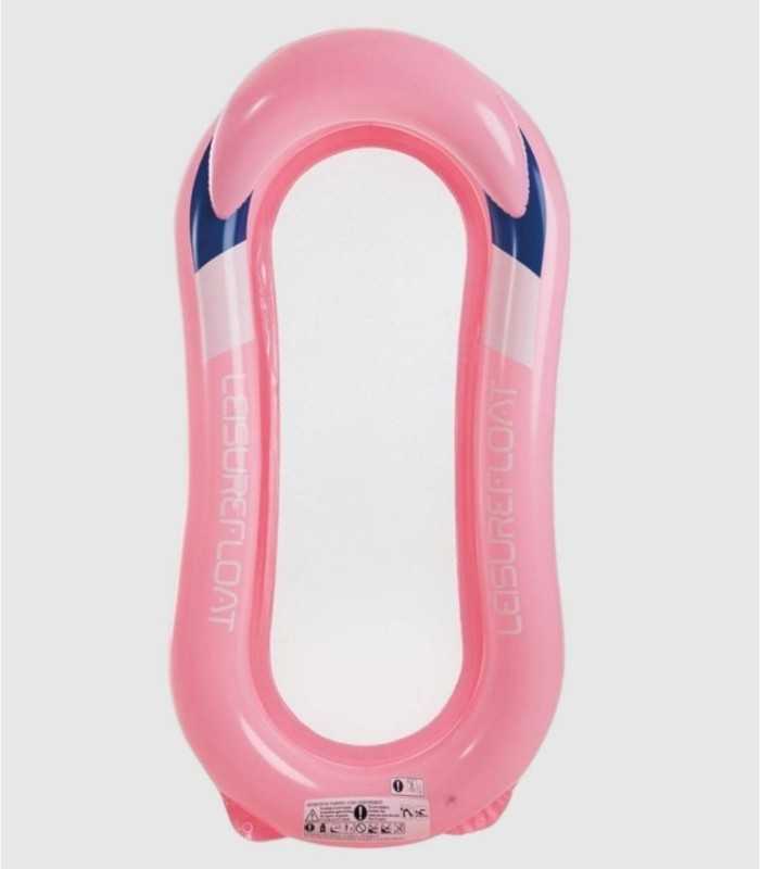 Opblaasbaar matras van gaas met roze rugleuning