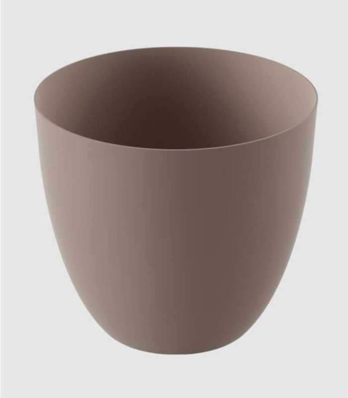 Small round taupe pot Tes