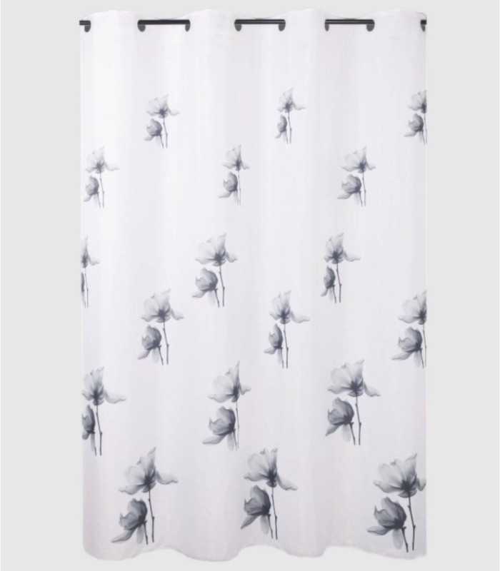 Black Poppy Shower Curtain