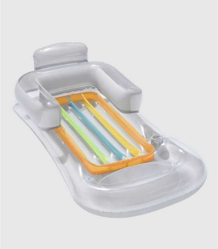 Inflatable mat with gray backrest