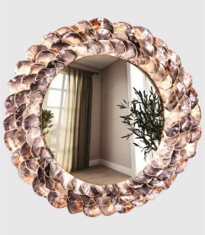 Espejo ostras redondo Inga