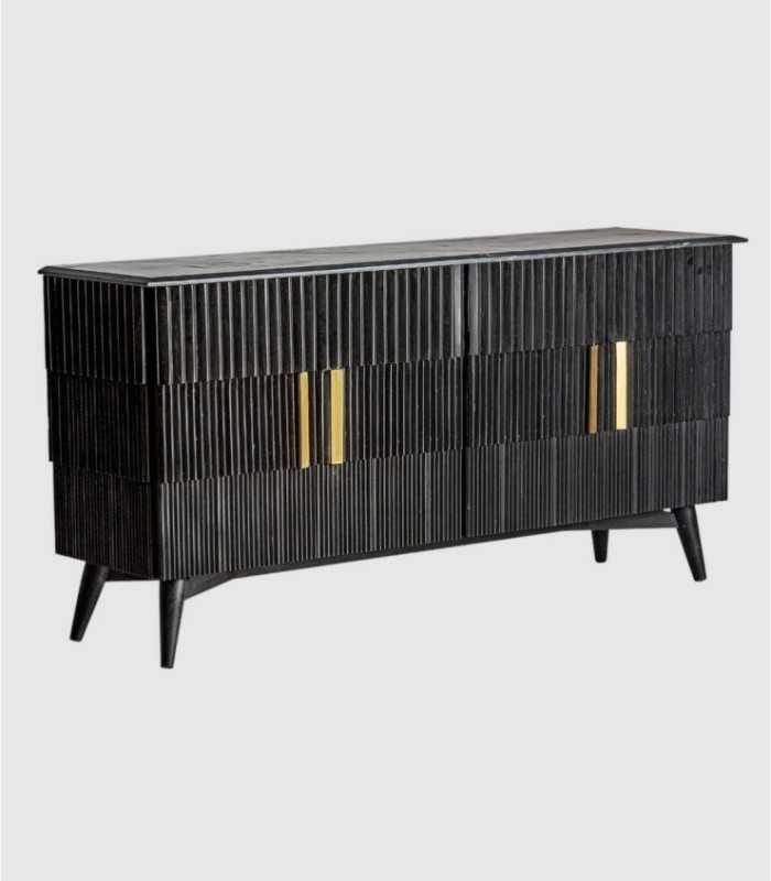 4-deurs buffetkast met geplooide bekleding