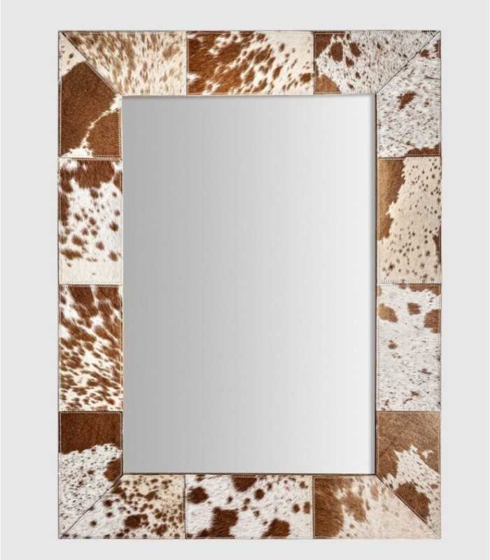 Kenosha rectangular leather mirror