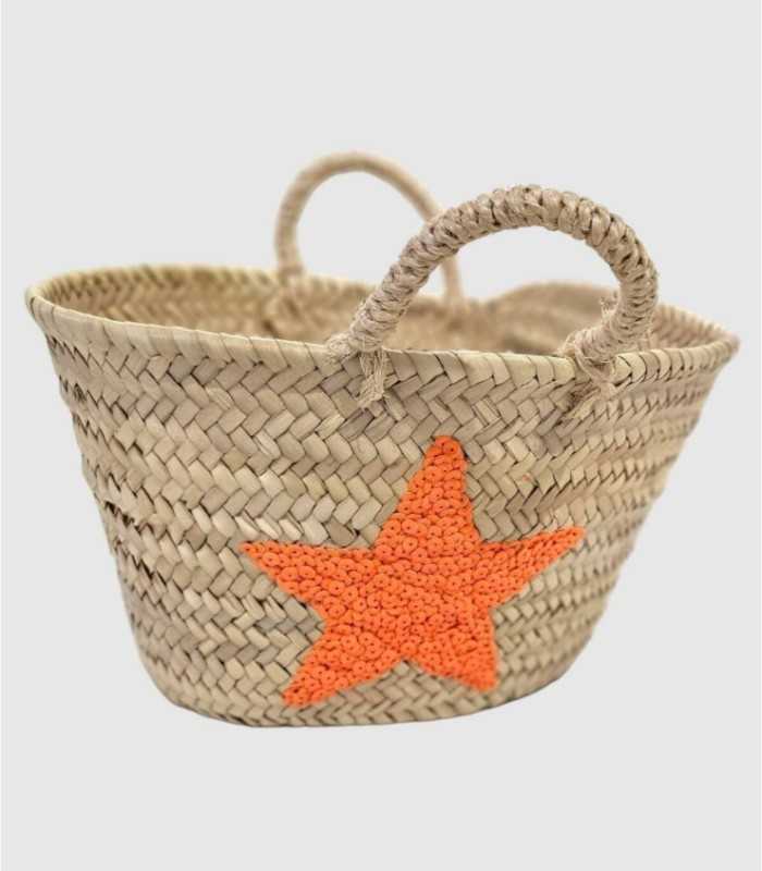 Capazo mini estrella naranja