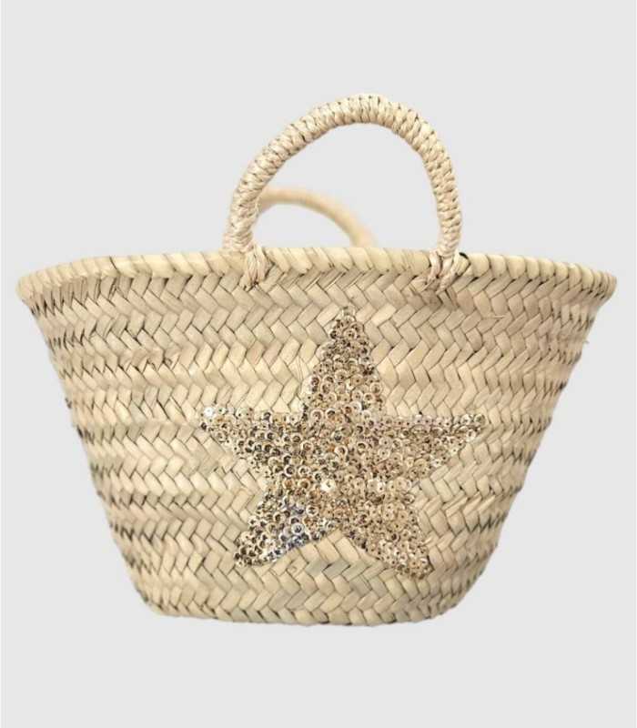 Capazo mini estrella dorada