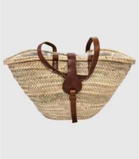 Capazo con solapa de cuero