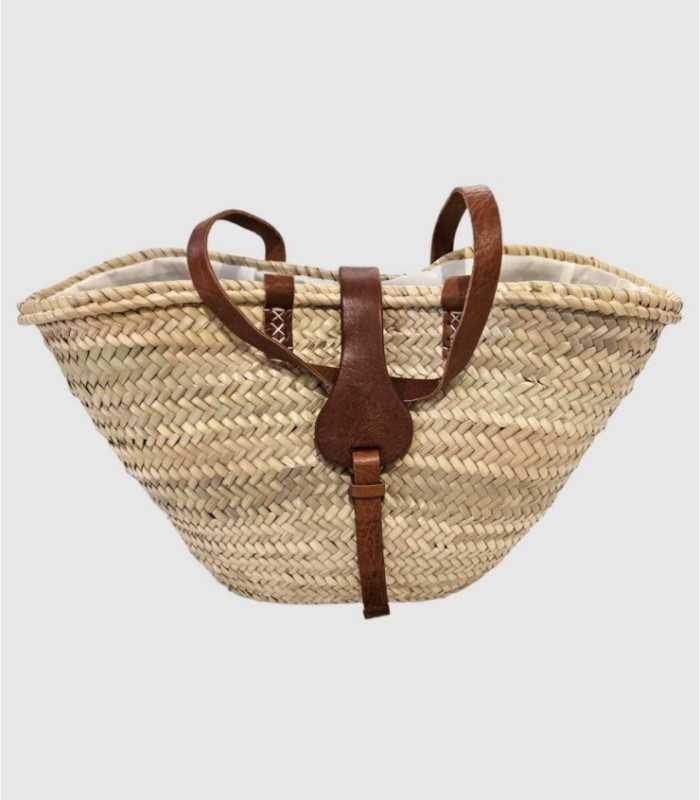 Capazo con solapa de cuero