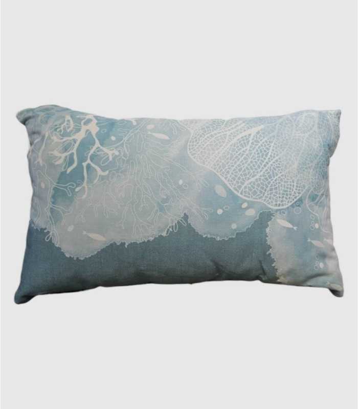 Kussen met Tahiti-print en koraalmotief