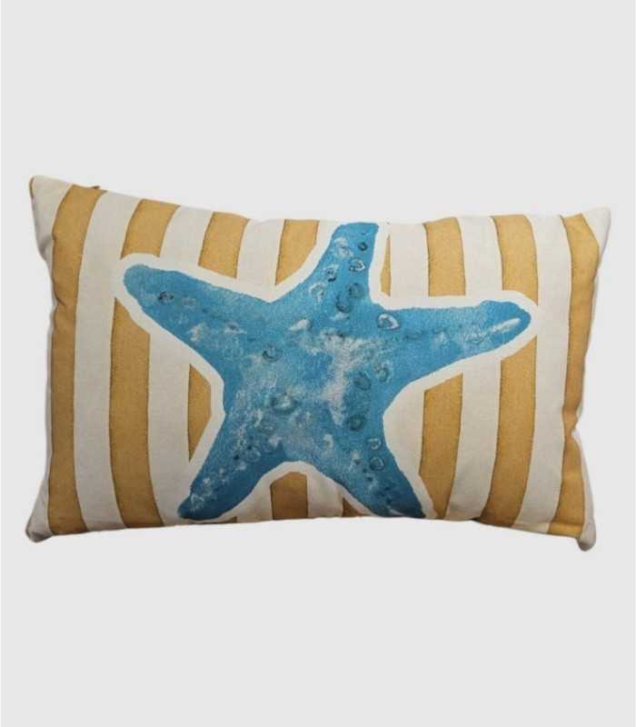 Kussen met Tahiti-motief en zeesterprint