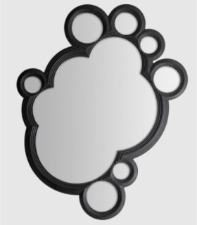 Riley large black circle mirror