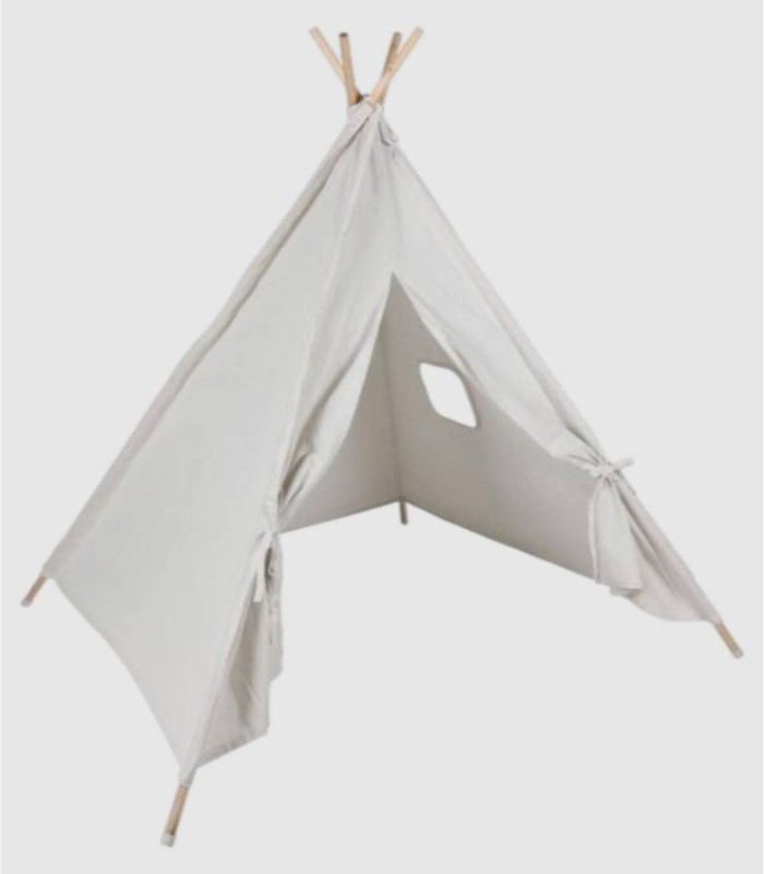 White fabric children's teepee cabin