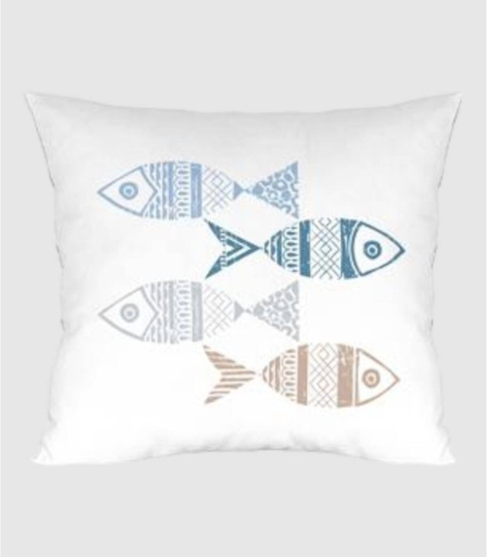 Tahiti Cushion with Fish Print