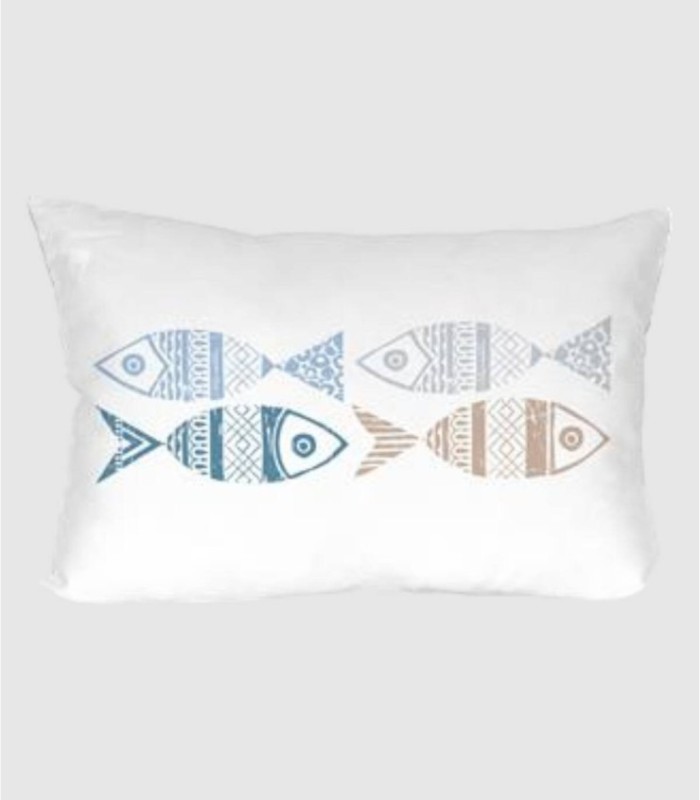 Cojín Tahiti con Estampado de Peces