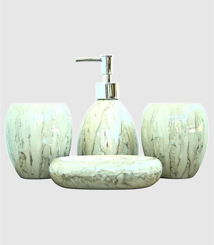 Set 4 pieces beige soap dish bathroom