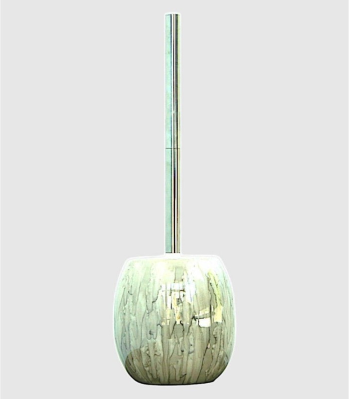 Beige marble effect toilet brush holder