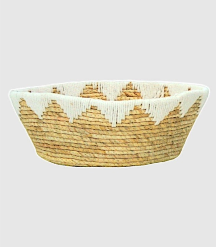 Large round natural wicker basket
