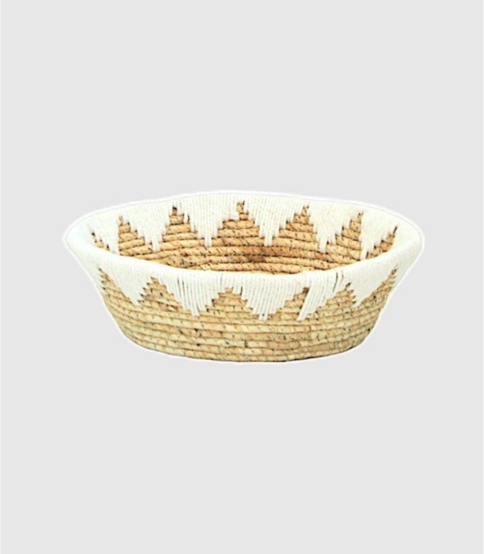 Small round natural wicker basket