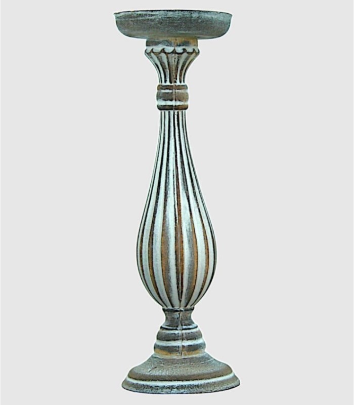 Large broken white candlestick