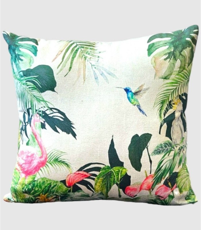 Flamingo Print Cushion