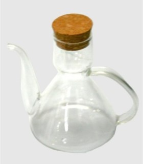 Borosilicate glass oil dispenser with handle