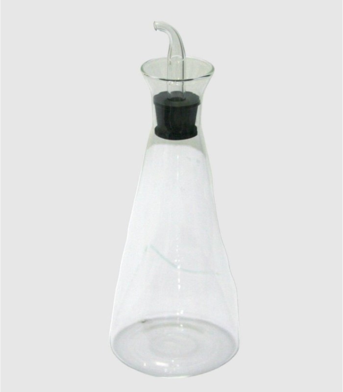 Oliekan van borosilicaatglas met grote dop