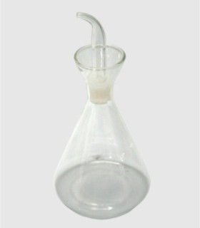 Small borosilicate oil container with stopper