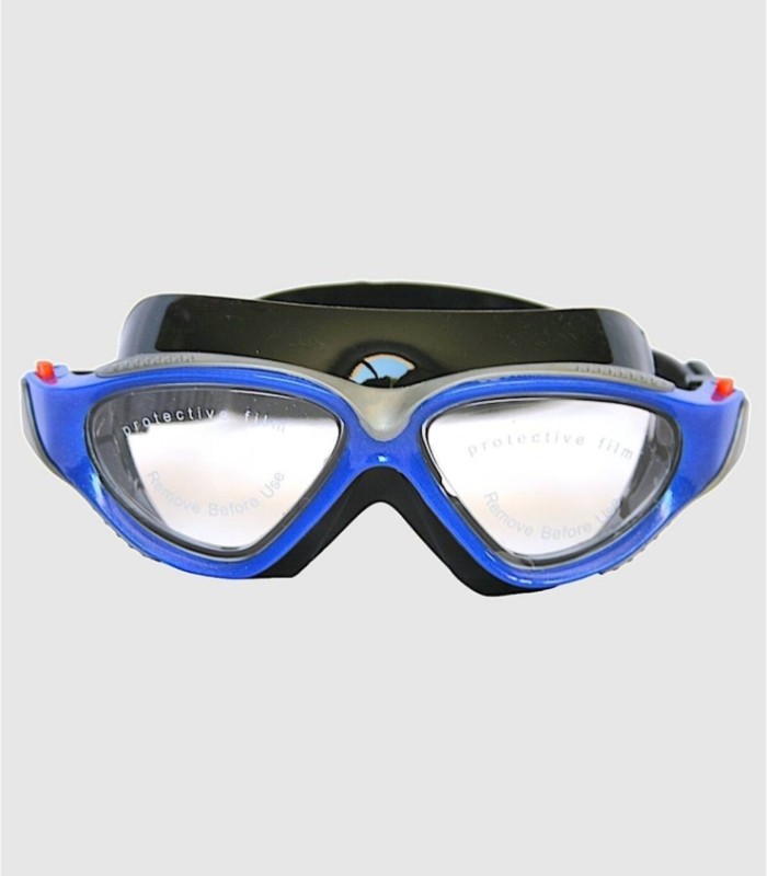 Adult silicone diving goggles, black and blue