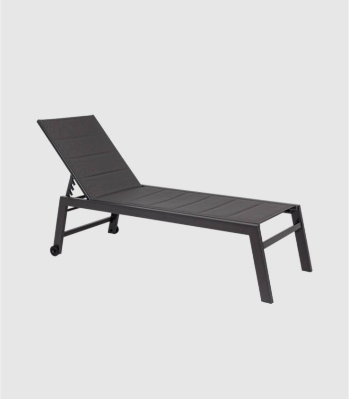 Anthracite Hilde sun lounger with wheels