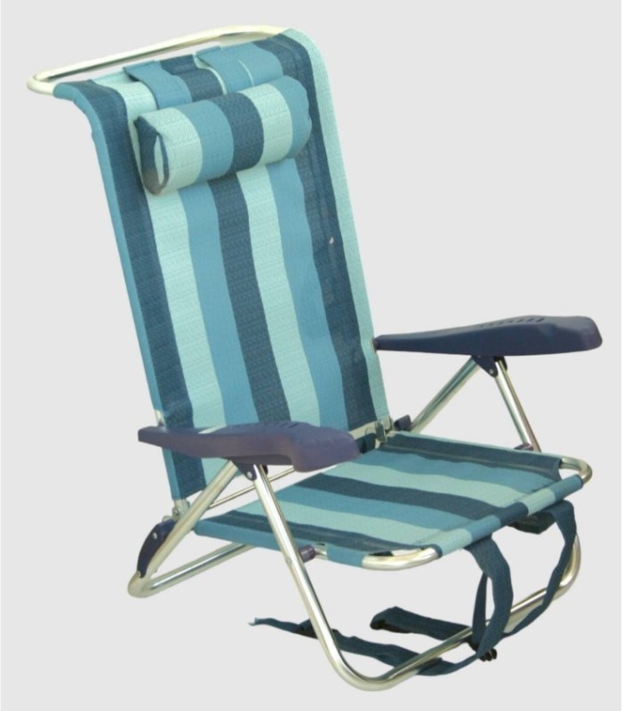 Low folding chair navy blue and aquamarine