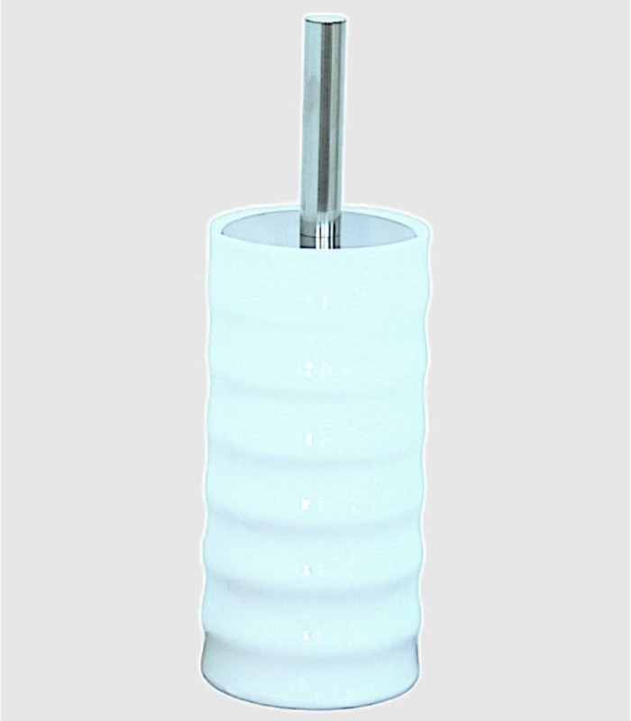 White ceramic wavy toilet brush holder