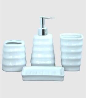 4-delige witte toiletset