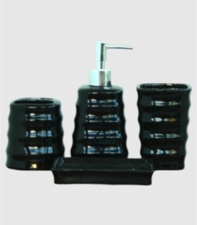 4-piece black toilet set