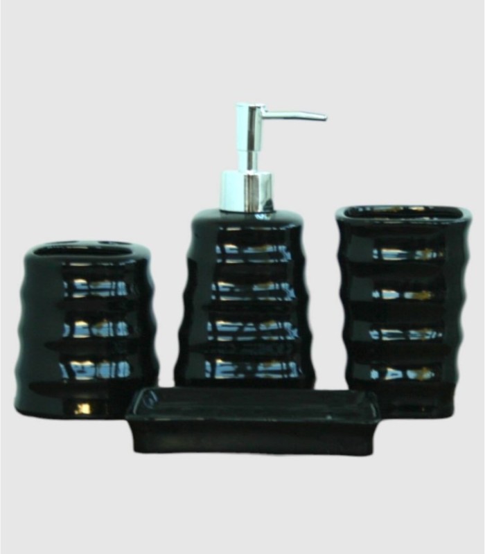 4-piece black toilet set