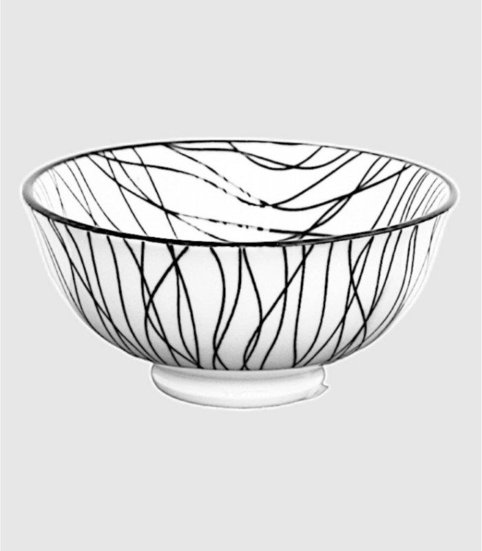 Small black lines bowl