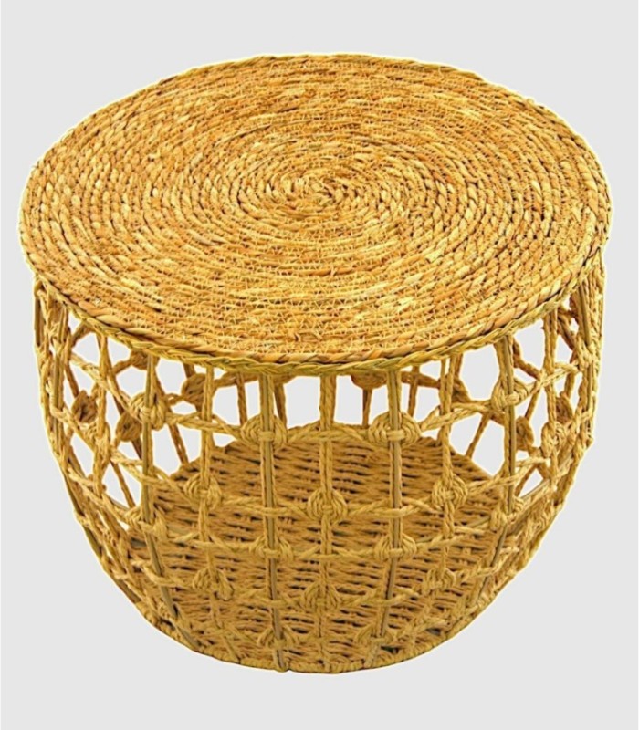 Large round natural twine table
