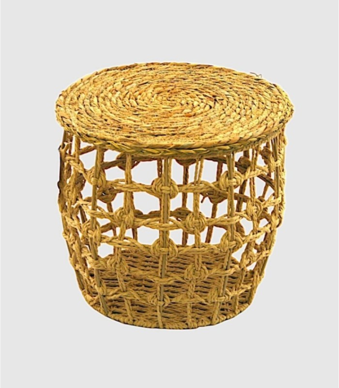 small round natural rope table