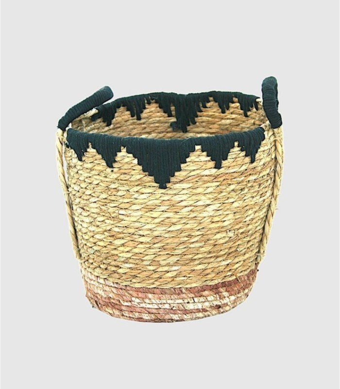 Small black rope handle basket