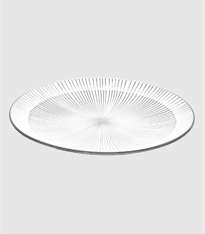 Plate with black stripes and black rim