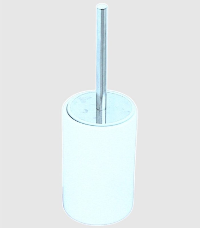 White toilet brush holder, smooth ceramic