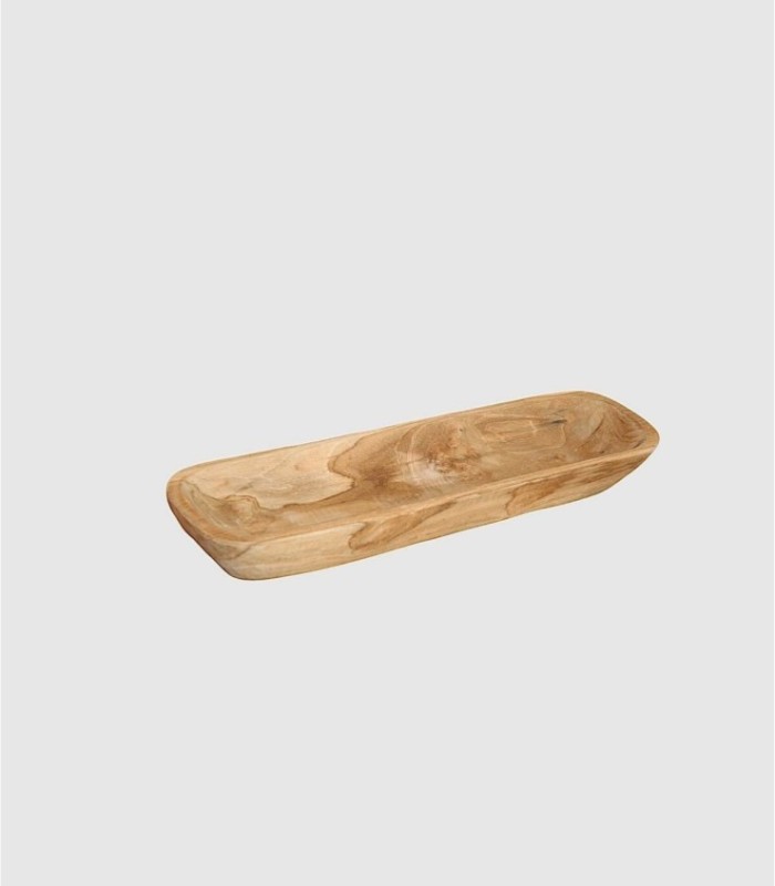 Klein ovaal houten dienblad